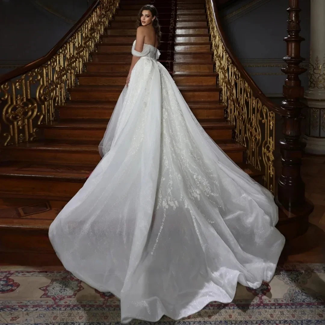 Customized Graceful Mermaid Wedding  Dresses Beaded Lace Appliques See Through Bridal Gowns with Detachable Train Vestido