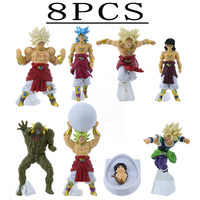8pcs/set Amine Dragon Ball Broli Broly Action Figure Toys