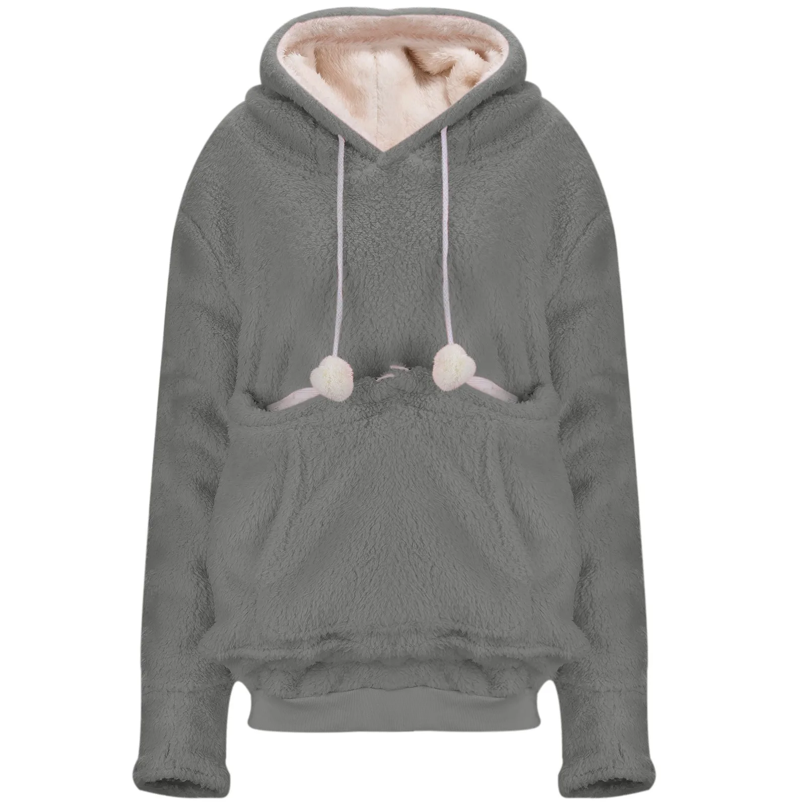 Sudadera con capucha Unisex para hombre y mujer, abrigo con bolsillo grande, canguro, perro y gato, a la moda, para invierno, 2023