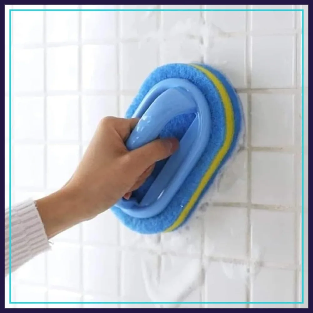 

All Purpose Cleaning Brush for Bathroom Kitchen Bathtub Toilet Shower Sponge Scrubbing Brush with Ergonomic Handle