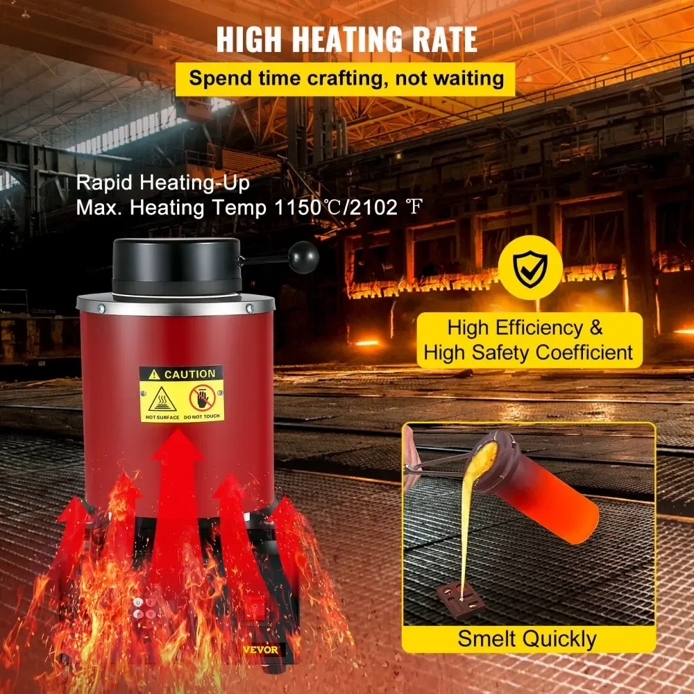 SIHAO Electric Pottery Wheel Ceramic Forming Machine with Metal Smelting Foundry Function Ceramic Crucible Gold Smelting Kit