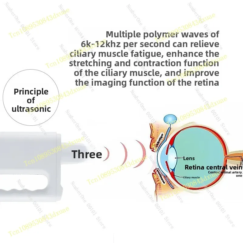 Home Use Eye Massager with Ultrasonic Vibration, Vision Comfort Device for Eye Strain Relief Relaxation Heating Massage