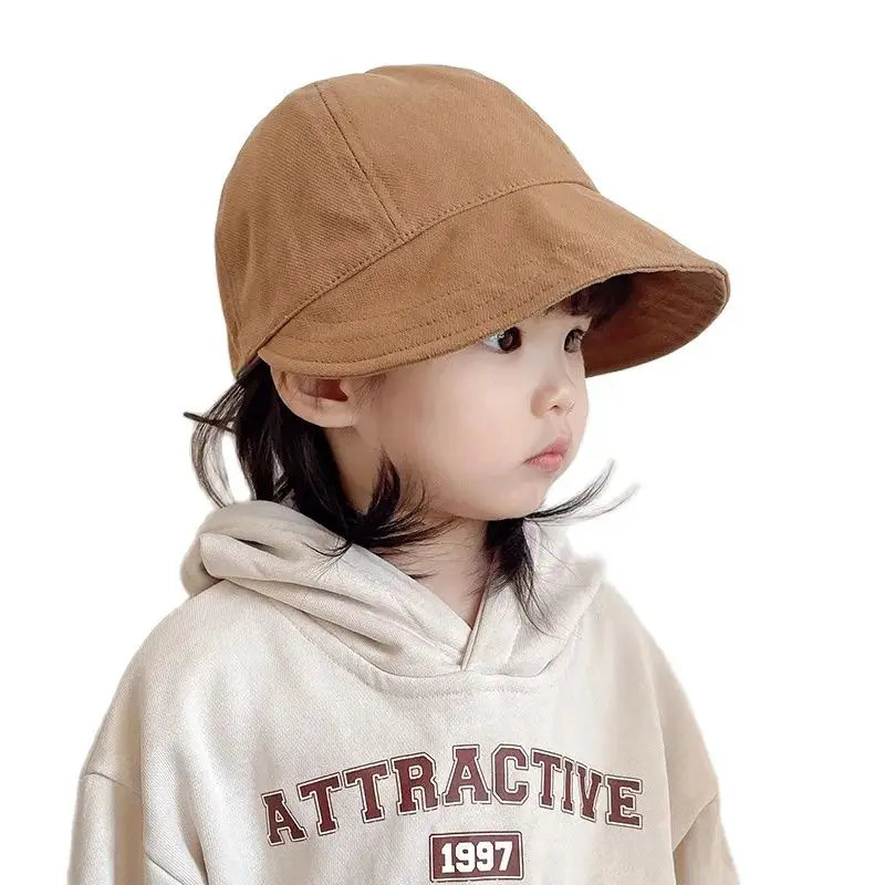 2 3 4 5 6 Years Old Boys Girls Sun Visor Hat Korean Style Bucket Caps for Children Summer Spring Autumn Wide Brim