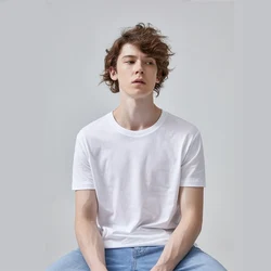 Metersbonwe-Men's Short Sleeve T-Shirt, Perennial Pure Cotton, Casual Monochromatic Tees, Hot Sale Tops