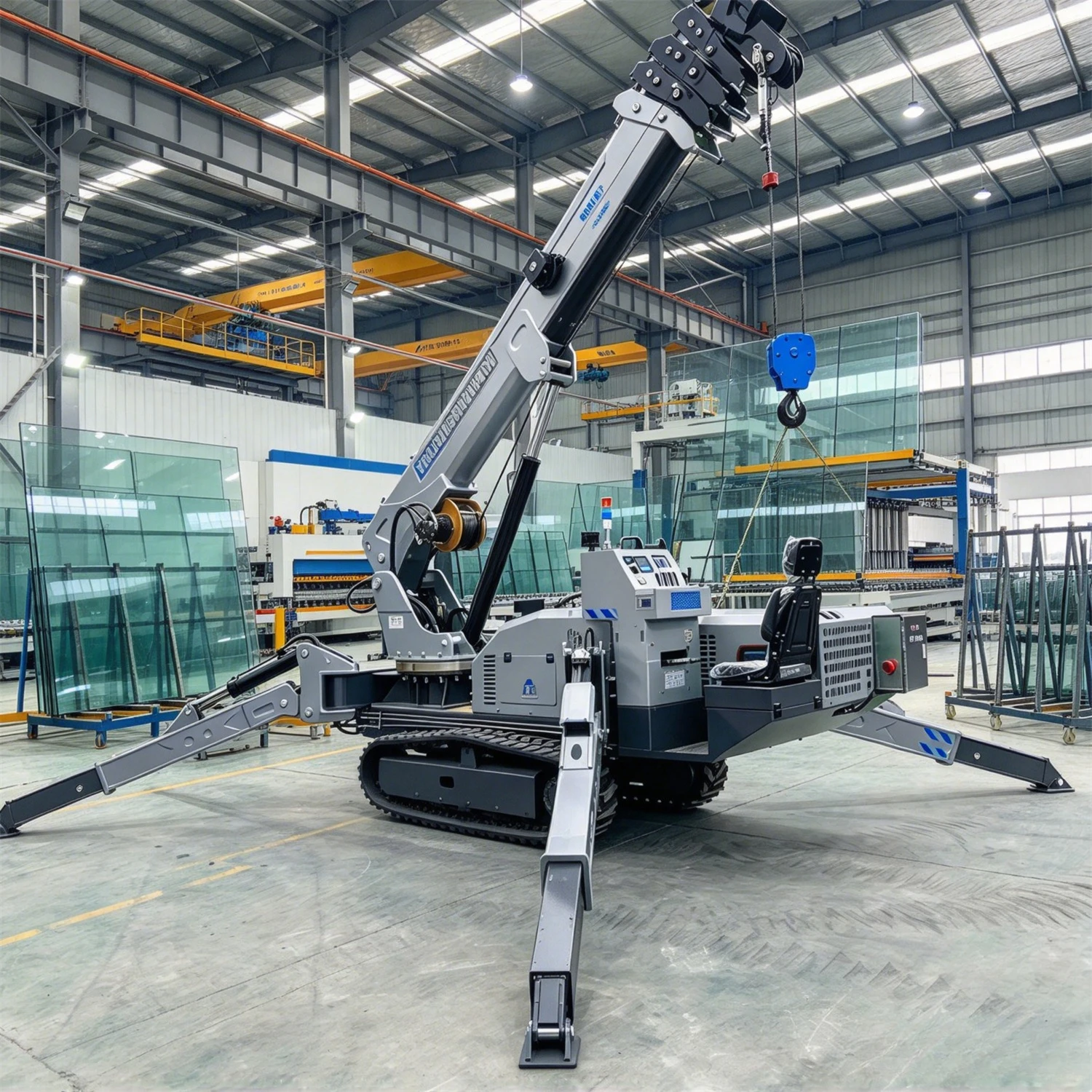 Mobile Spider Crane Customized 3T 6T 8T 10ton Telescopic Boom 360 Degree Mini Crawler Hydraulic Spider Crane Lifting 14m Fly Jib