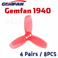 4 Pairs /8 Pcs Gemfan Hulkie 1940 1.9x4x3  tri-blade 3 Blade Propeller Compatible 1104 1105Motor Mini Propeller for FPV Props