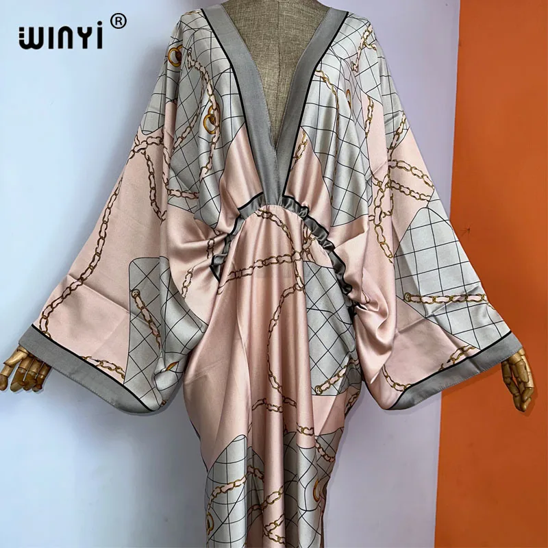 Imagem -05 - Abaya Vestido Maxi para Mulheres Nova Moda Dashiki África Kimono Kaftan Caftan Swimsuit Boho Print Clothing