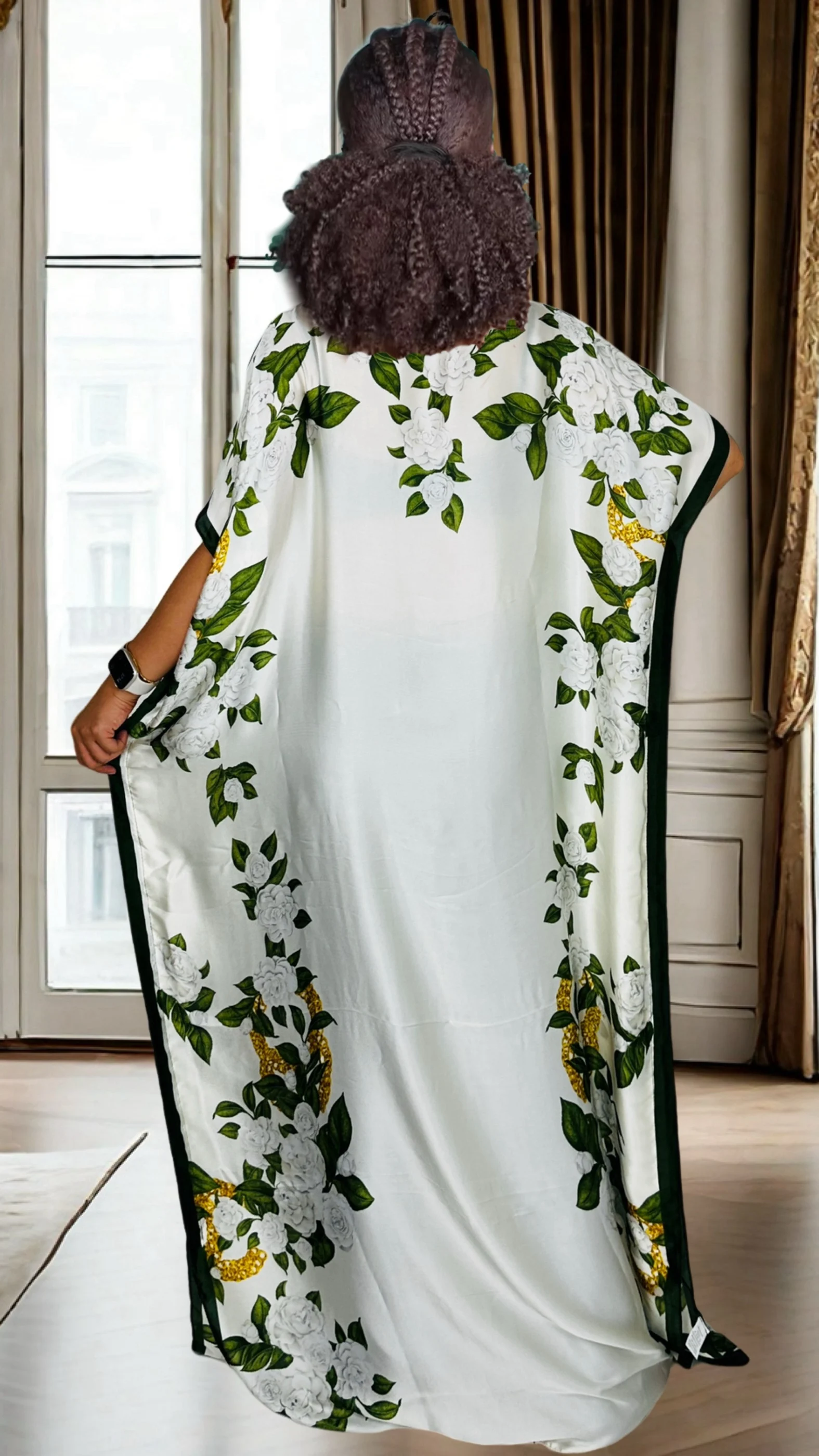 Robe caftan ethnique à manches courtes pour femmes, coupe ample, Maxi, robe d'été longue