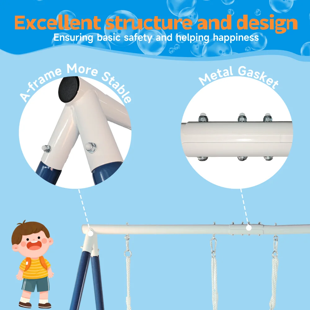 مجموعة أرجوحة معدنية متينة للأطفال ، ملعب خارجي ، ألعاب ممتعة آمنة
