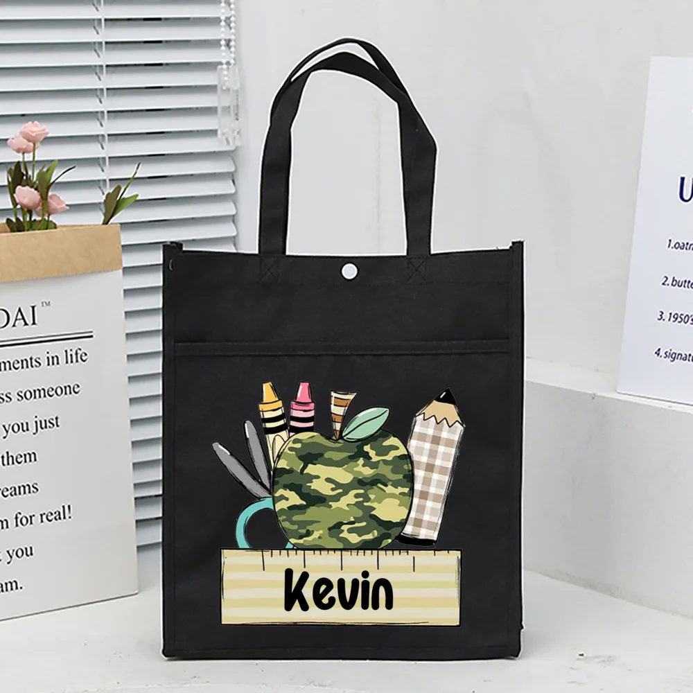 Personalized Kids Library Tote Back To School Bags Homeschool Custom  Name Reading Books Bag Kids Birthday School Opens Gifts