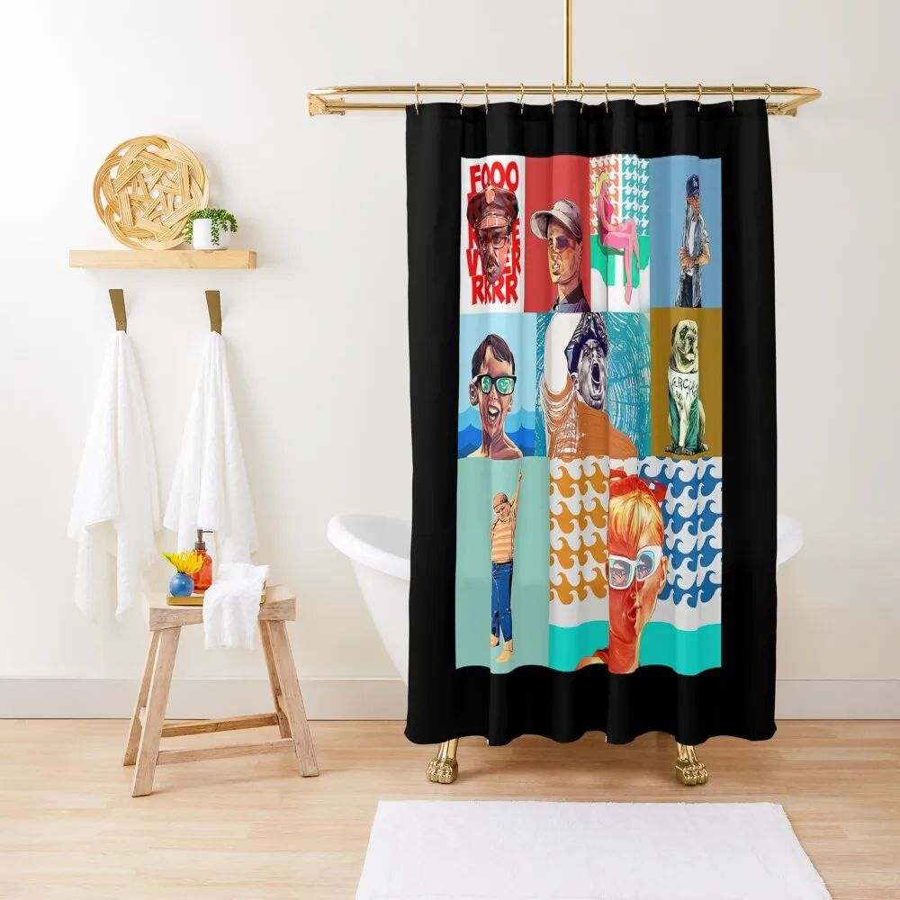 

Копия винтажной занавески для душа Sandlot, аксессуары для ванной комнаты, оконный душ для ванной комнаты, занавеска для душа