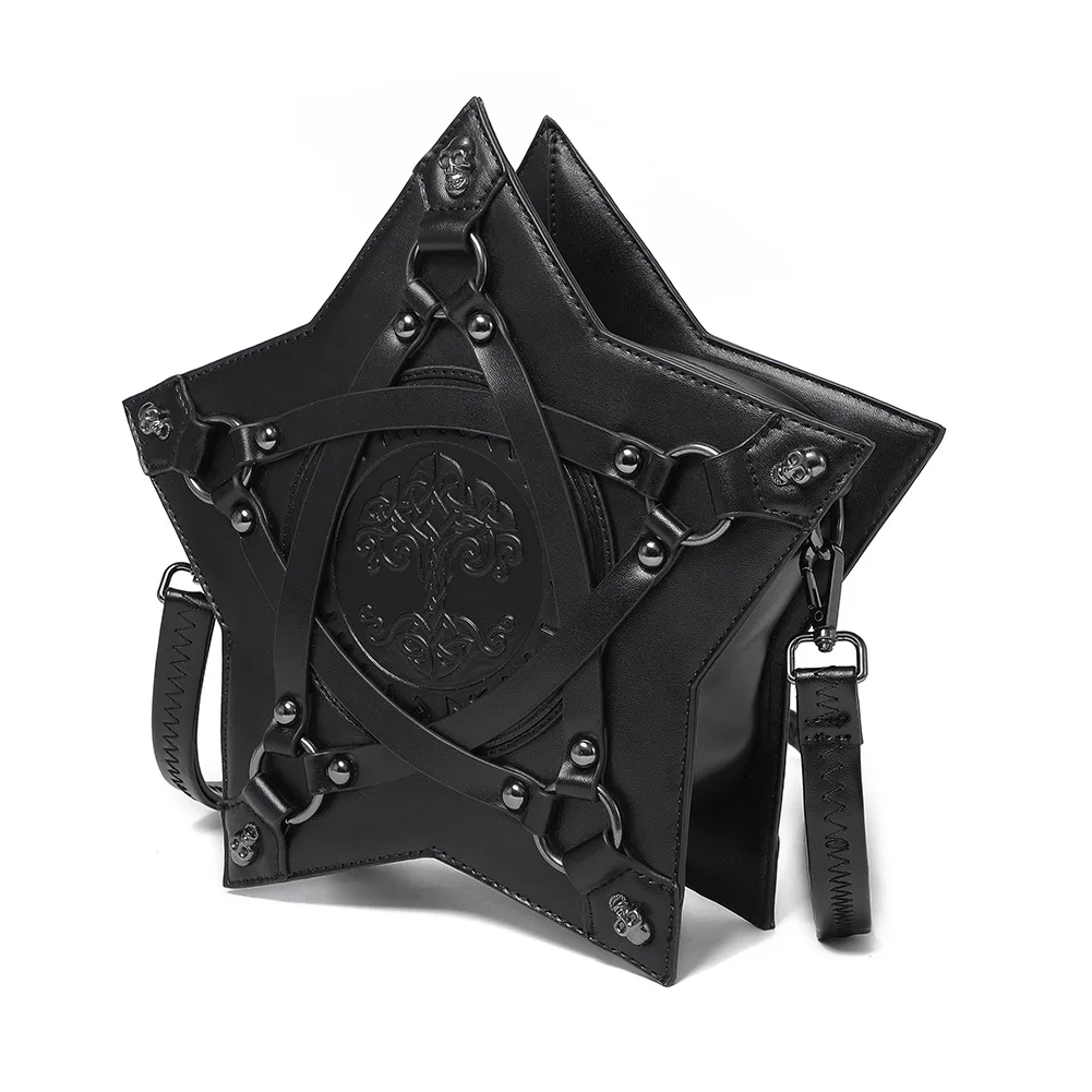 Women's Bag Gothic Embossed Niche Women's Backpack European Single Shoulder Diagonal Cross Bag Halloween Cosplay Accessory