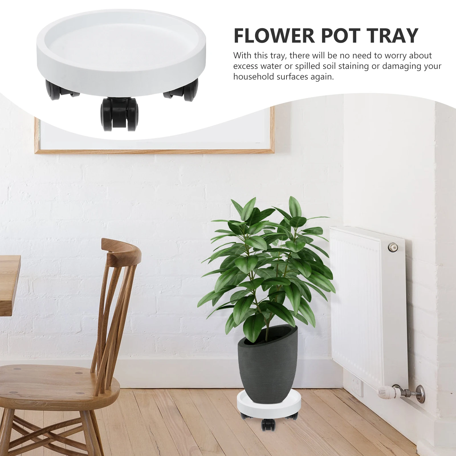 

1pc Thickened Flowerpot Tray Large Capacity Waterproof Plant Pot Base Plate Durable Flower Pot Water Drainage