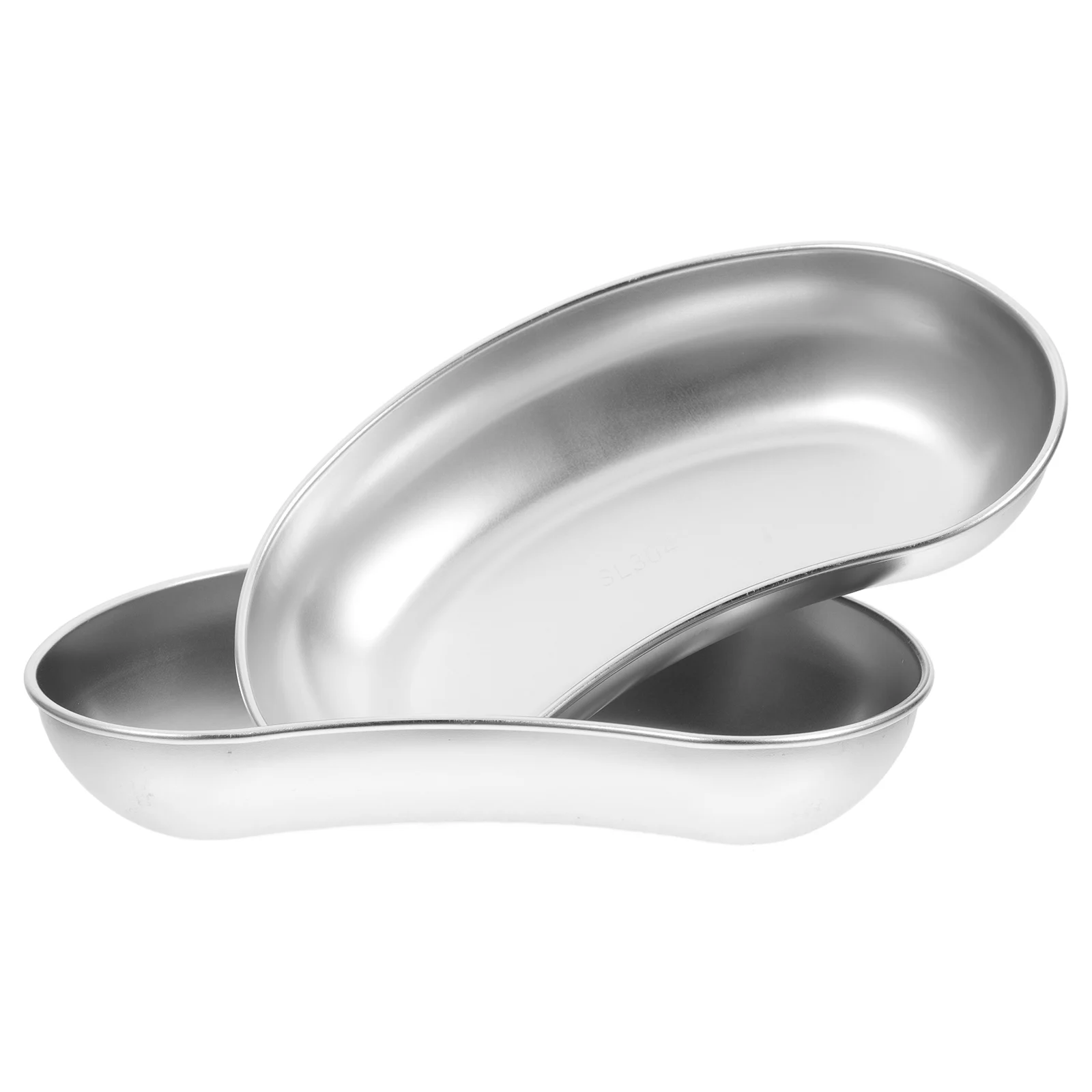 

2pcs Stainless Steel Medical Kidney Tray Anti-Iodine Leakproof Surgical Basin Tall Lip Bacteria Resistant Fluids Instruments