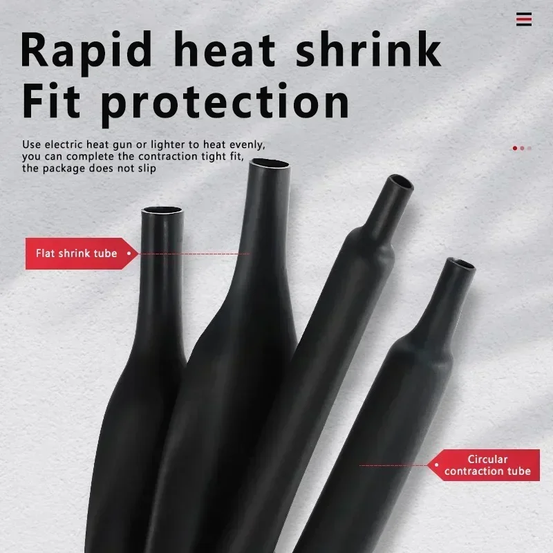 10/50/100/200 Meter 3:1 Heat Shrink Tube Diameter 2.4-25.4mm, Waterproof Cable Sleeve for Wire Electrical Insulation