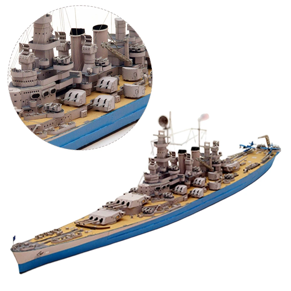 

1:400 Scale USS North Carolina-class Battleship DIY Handcraft Paper Model Kit Card Paper Cut Out Model kit