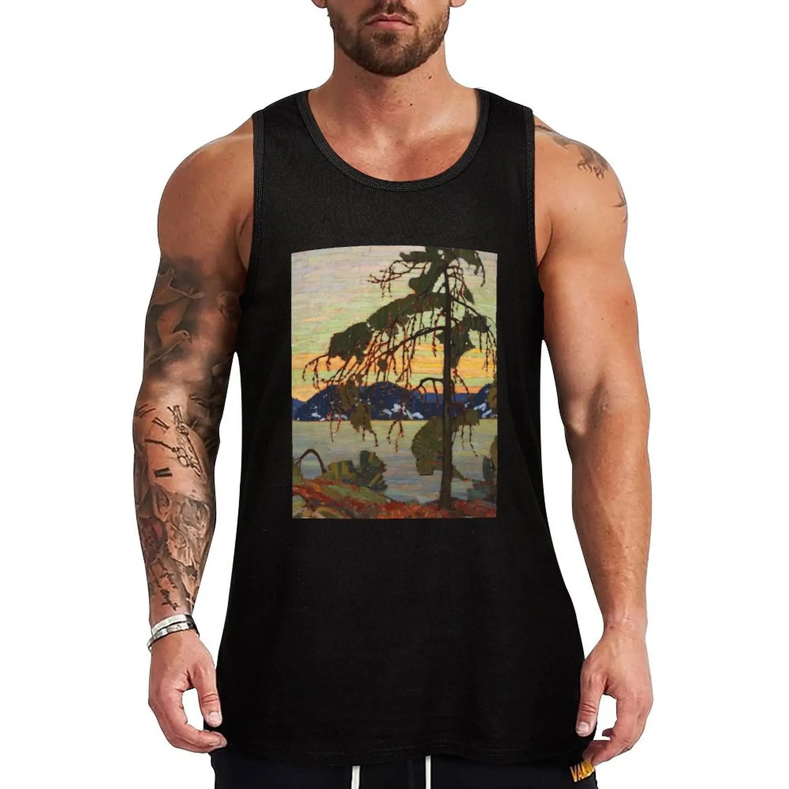 Tom Thomson - The Jack Pine (1916) Tank Top Work Outdoor Tank Top Heavy Duty Sleeveless Shirt