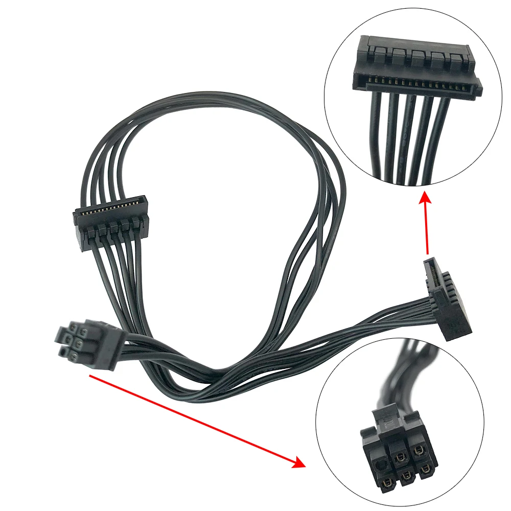 For Dell Pro Slim QCS1250 QCS1255 QBS1250 FCS1250 QVS1260 Mini 6Pin to Dual SATA HDD Power Cable
