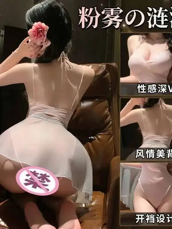 Sexy Weibliche Tiefem V-ausschnitt Hängenden Hals Romantische Urlaub Schritt einteiliges Spitze Up Nachthemd Uniform Kleid Elegante Süße tops EX0D