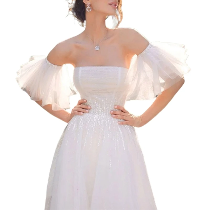 Detachable Bridal Puff Sleeves Wedding Removable Long Sleeves White Handmade Elegant Wedding Bridal Arm Decorations Dropshipping