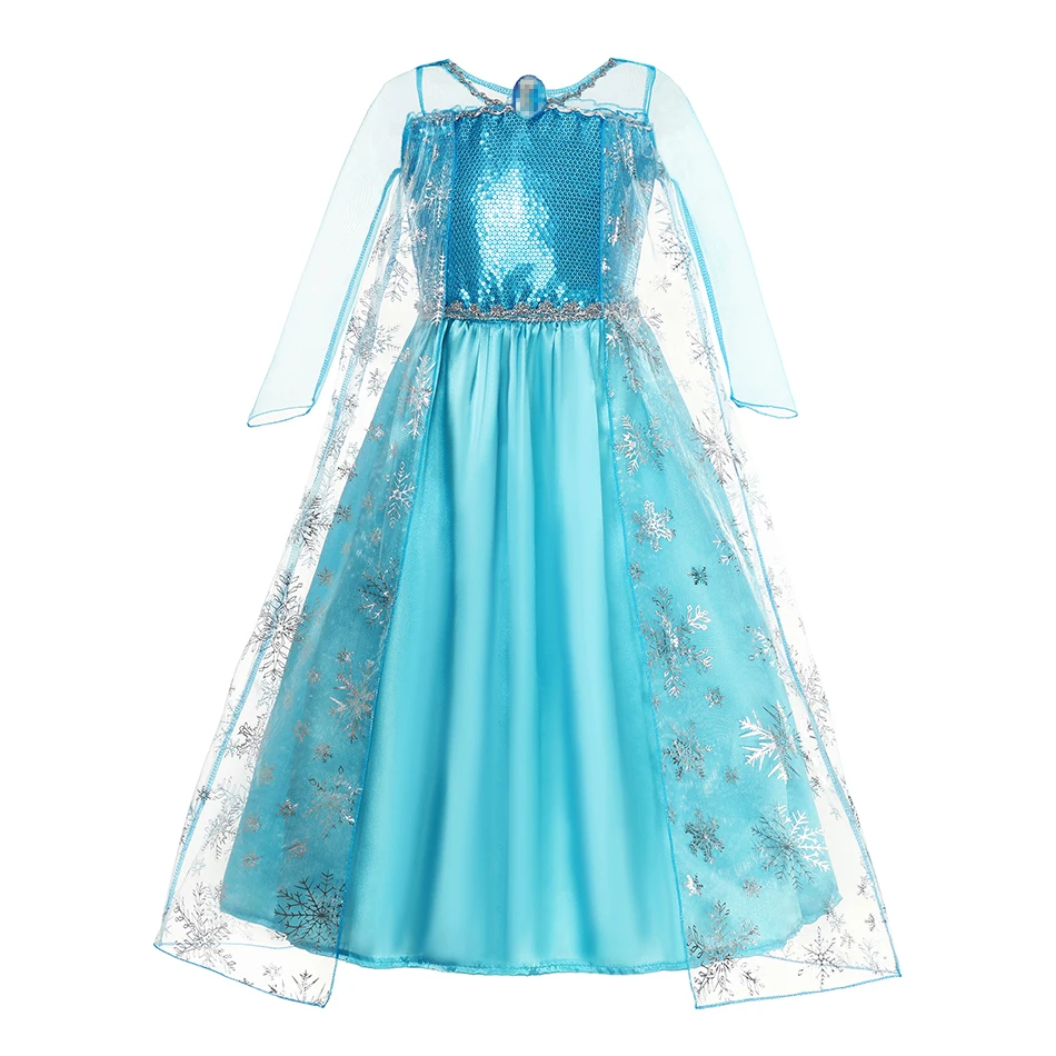 LED Light Frozen 2 Snow Queen Elsa Anna for Girls Kids Cosplay Costumes 2023 Party Prom Gown Robe Play Clothes Princess Dresses