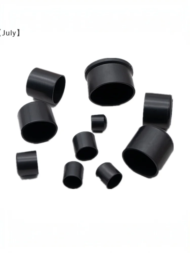 Embouts de tuyaux ronds en acier, PVC noir, antidérapants, pieds de Table et de chaise, protection de sol, couverture de pieds de meubles