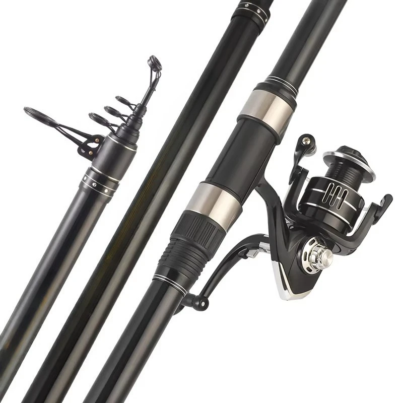 

3.6m 3.9m 4.5m Carbon Fiber Salt Water Telescopic Rod Surf Fishing Rod and Reel Combination Set