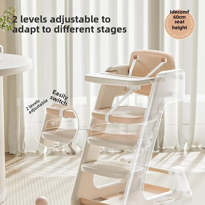 Plastic Backboard Design Children's Dining Chairs, Home Food Table High Chair for Baby Growth Chairs Baby Seat Feeding Chairs