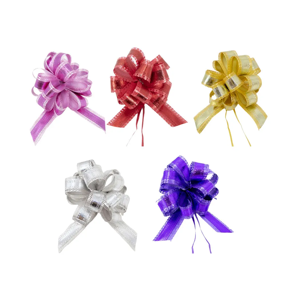 

5 pcs Pull Bows Decor Wedding Car Ribbon Gift Box Christmas Party Supplies Durable Vivid Colors Bows Holiday Birthdays Weddings