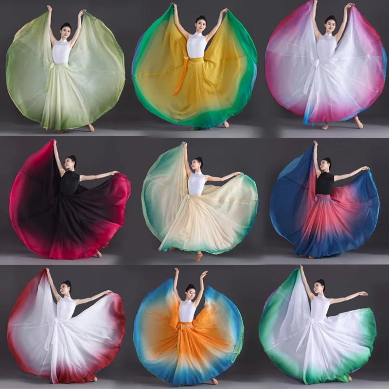 

720 Degree Dance Skirt Flamenco Dance Big Swing Women's Classical Dance Stage Performance Costume Double-sided Skirt Elegant