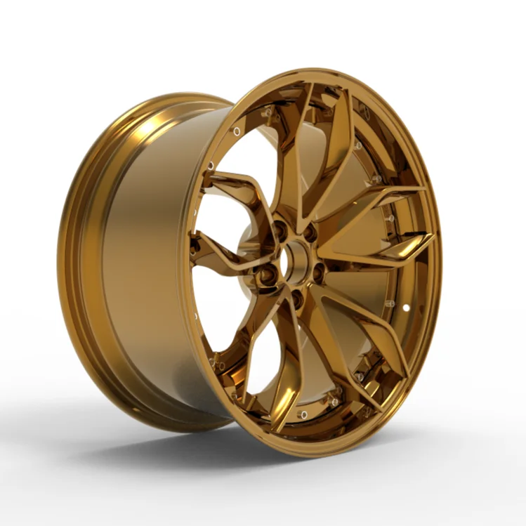 Fully Custom Bronze Wheel 24 Inch Multi Spoke  Brushed 2-piece Forged  Rims Car   Hubs  any Color