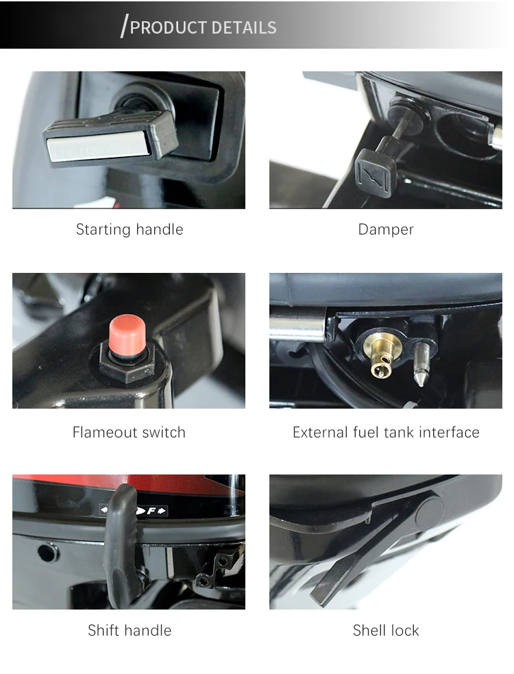 Bootszubehör Marine 2-Takt 12 PS Außenbordmotor Hangkai Marke Außenbordmotor Sea doo Motoren & Komponenten 12 PS – Detail 6