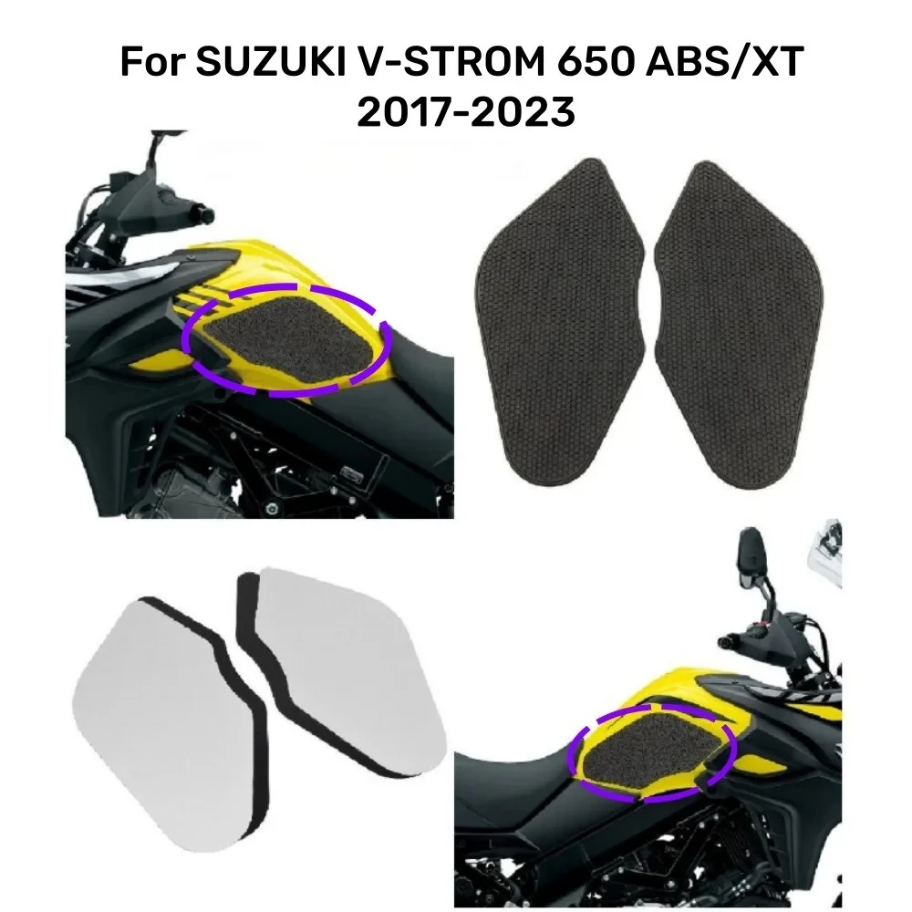 

For SUZUKI V-STROM 650 ABS/XT 2017-2023 Motorcycle Tank Pad Side Fueltank Traction Knee Grips Anti Slip Pads V-STROM650 ABS/XT