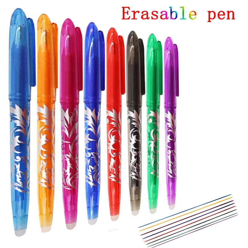 12PCS Erasable Gel Pen 0.5MM Color Erasable Gel Needle Bullet Head 12 Colors Such as Blue blue Office School Supply Stationery image 2
