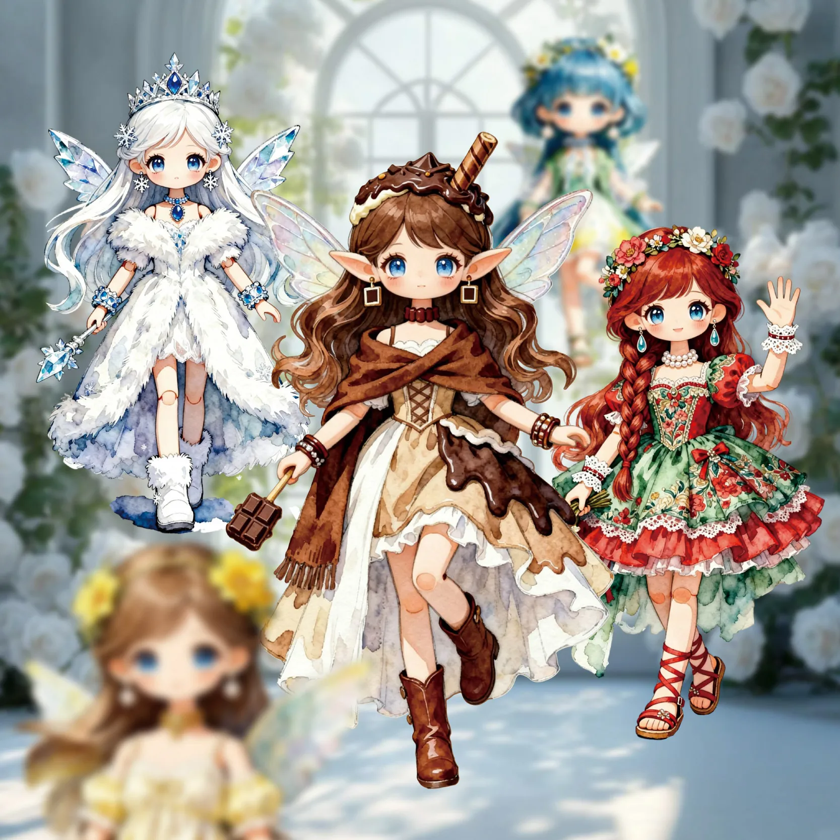 Vintage Collectible Dolls - Stiker Gadis Malaikat Lolita Vintage, Perlengkapan
