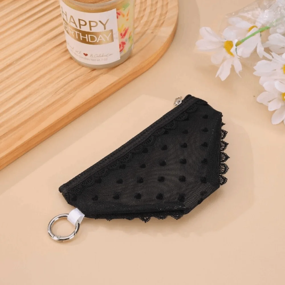 New Underwear Shape Bikini Cosmetic Bag Lace Heart Transparent Makeup Storage Pouch Mesh Y2K Toiletry Bag Travel, Daily Life
