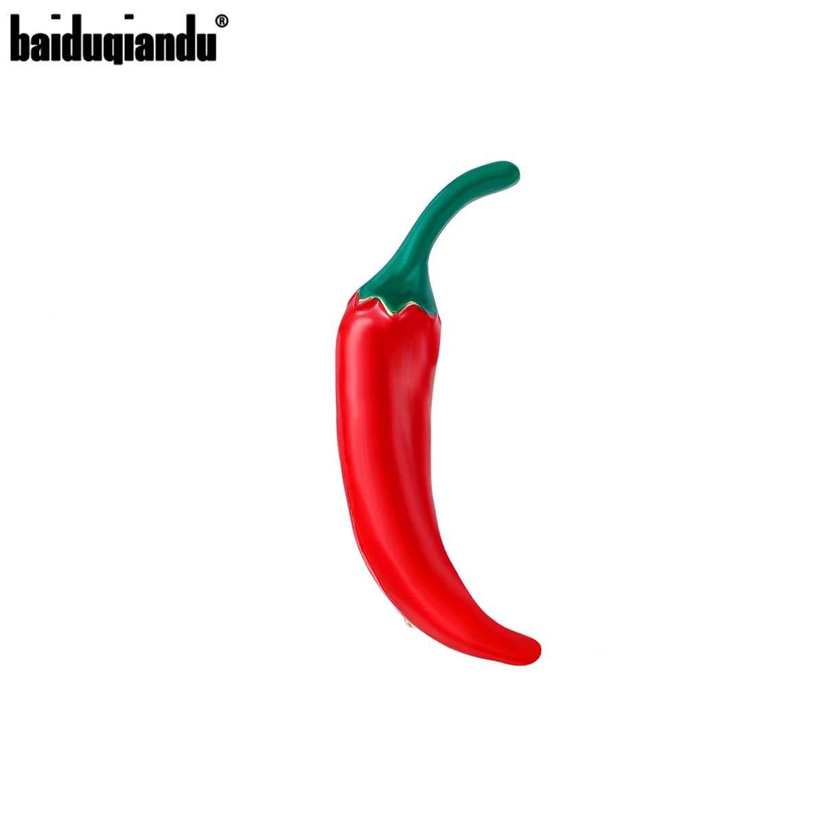 Baiduqiandu Red Hot Pepper Capsicum Chili Brooch Pins For Women Men Cute Vegetable Scarf Sweater Coat Brooch Jewelry