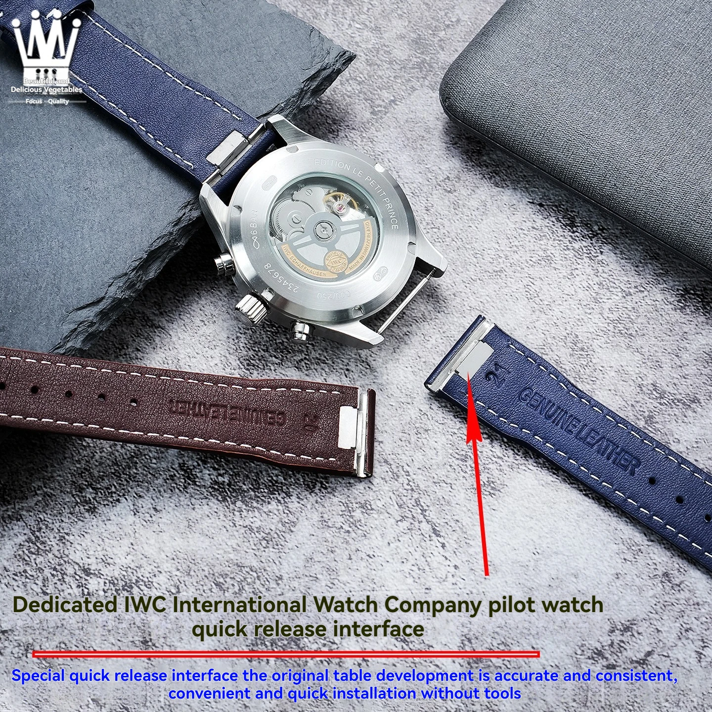 For IWC Pilot Watch Quick Release Leather Strap Mark 20 18 Little Prince Spitfire Fighter Leather Replacement Watch Chain 20 21m