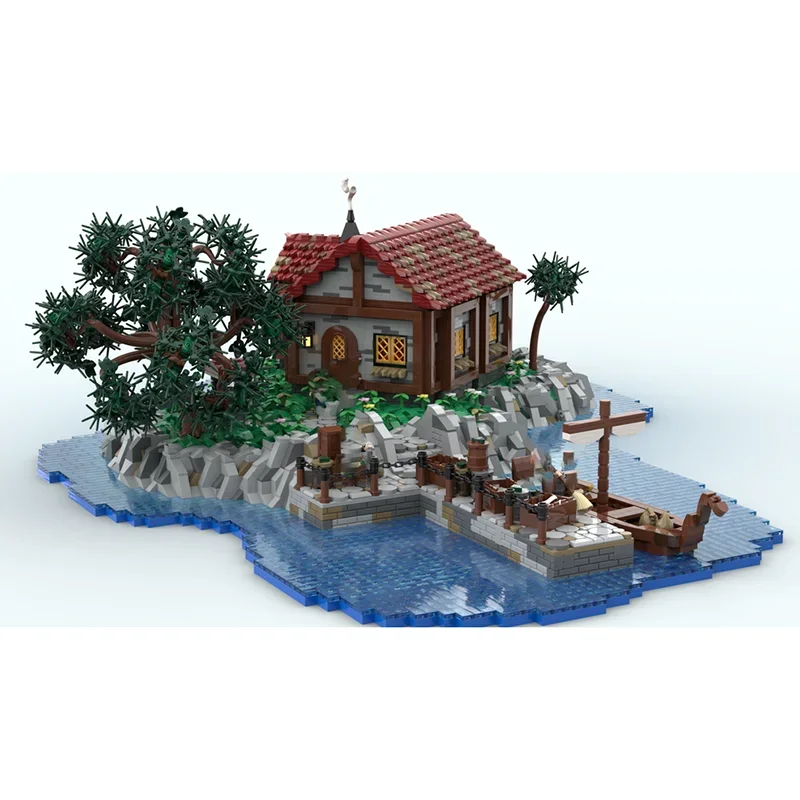 City Street View Moc Building Blocks Modular Greenhaven Island Bricks Model DIY Assembly Construction Toy Holiday Birthday Gifts