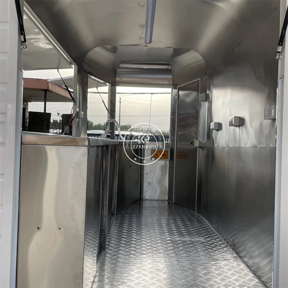 Custom Mobile Concession Trailer Ice Cream Shop Van Street Catering Kiosk Dessert Food Truck With Complete Kitchen Setup