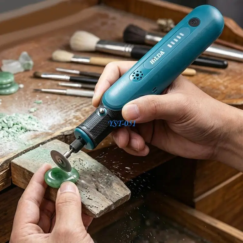 E15A Multipurpose Mini Grinder 5 Adjustable Speed Wireless Rotary Tool for Stone Carving Plastic Polishing Craft Art Accessories