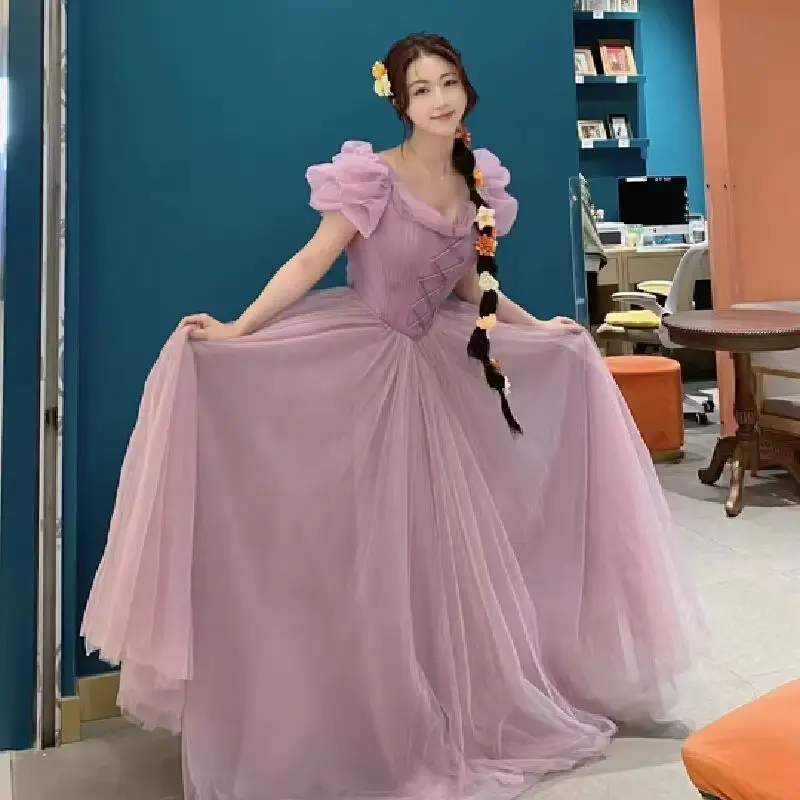 

Фиолетовый костюм для взрослых и женщин, тяжелая рабочая одежда для косплея, элегантное бальное платье с анимациями, подарок на день рождения, платье