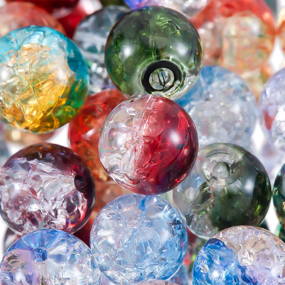 20pcs 50pcs Plastic Colorful Burst Beads Ball Round Loose Spacer Beads DIY Bracelet Necklace Accessories Jewelry Making view 4