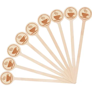 둥근 끝이 있는 나무 음료 믹서, 커피 교반기, 커피 우유 칵테일 교반 스틱, 6 인치, 100 개 