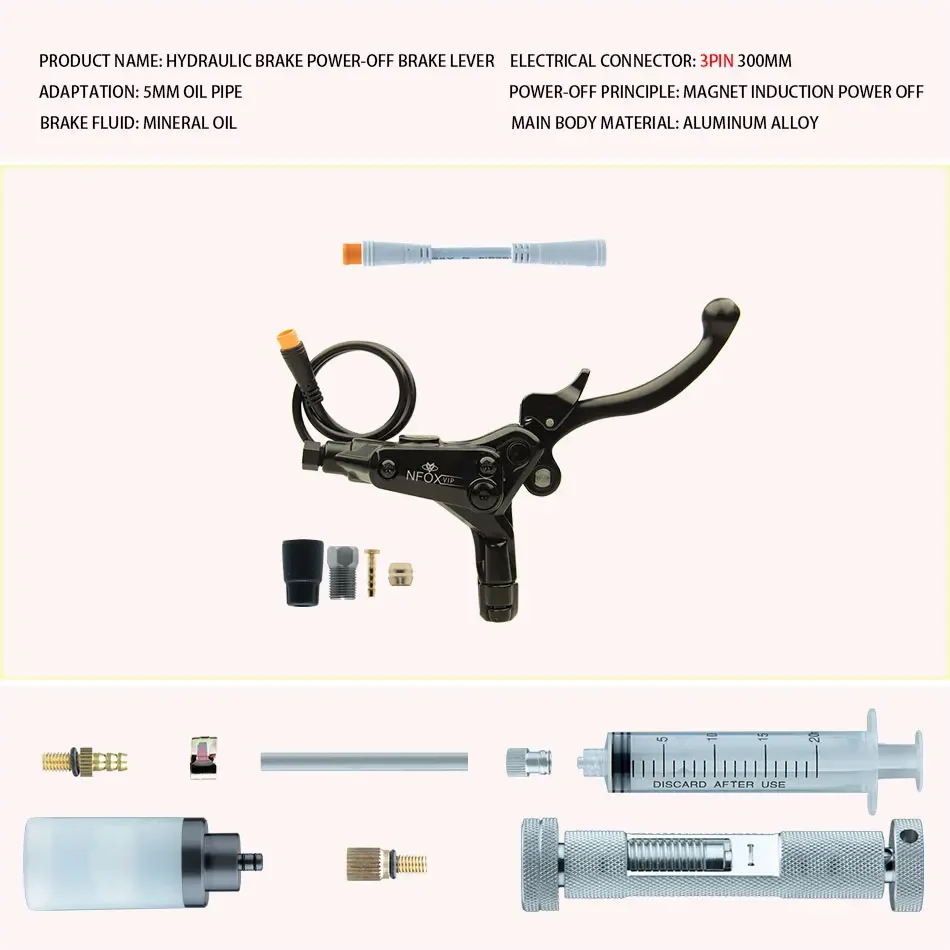 NFOX B015 Parkplatz Hydraulische Abschaltung Öl Bremshebel Elektroroller E-Bike Generation Fahren Bafang Griff Reparatur Dreirad
