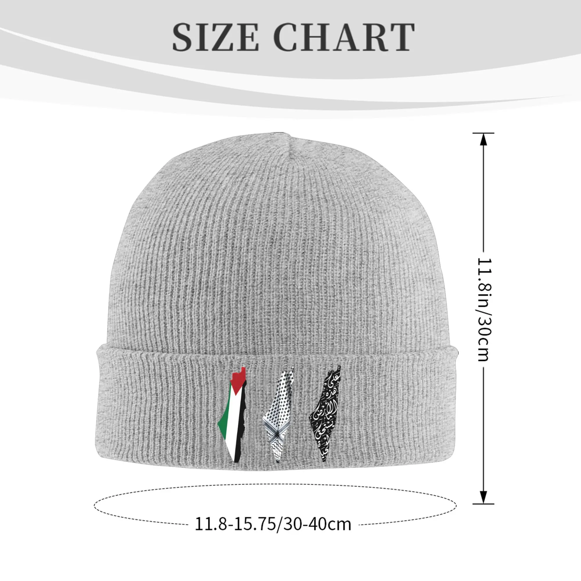 Map of Palestine The Palestinians Beanie Hats Knitting Hat Men Women Fashion Thermal Elastic Caps Spring Gym Graphic Bonnet Hats view 5