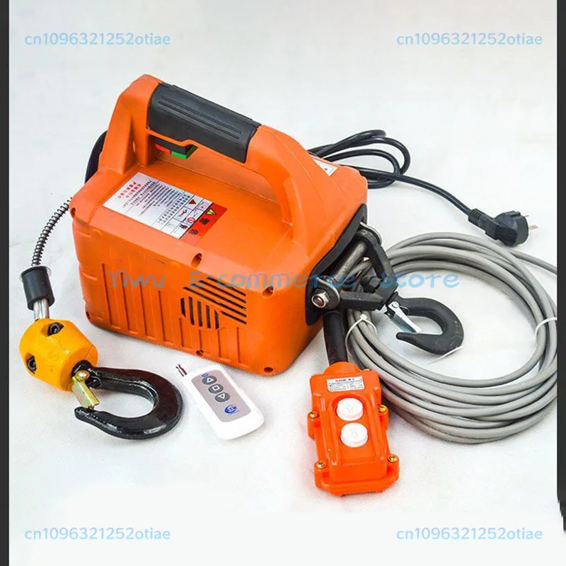 500KG Load Portable Electric Winch Traction Hoist Manual/Remote Control/Wire Control Electric Hoist 220V/110V Hoist Lifting Tool
