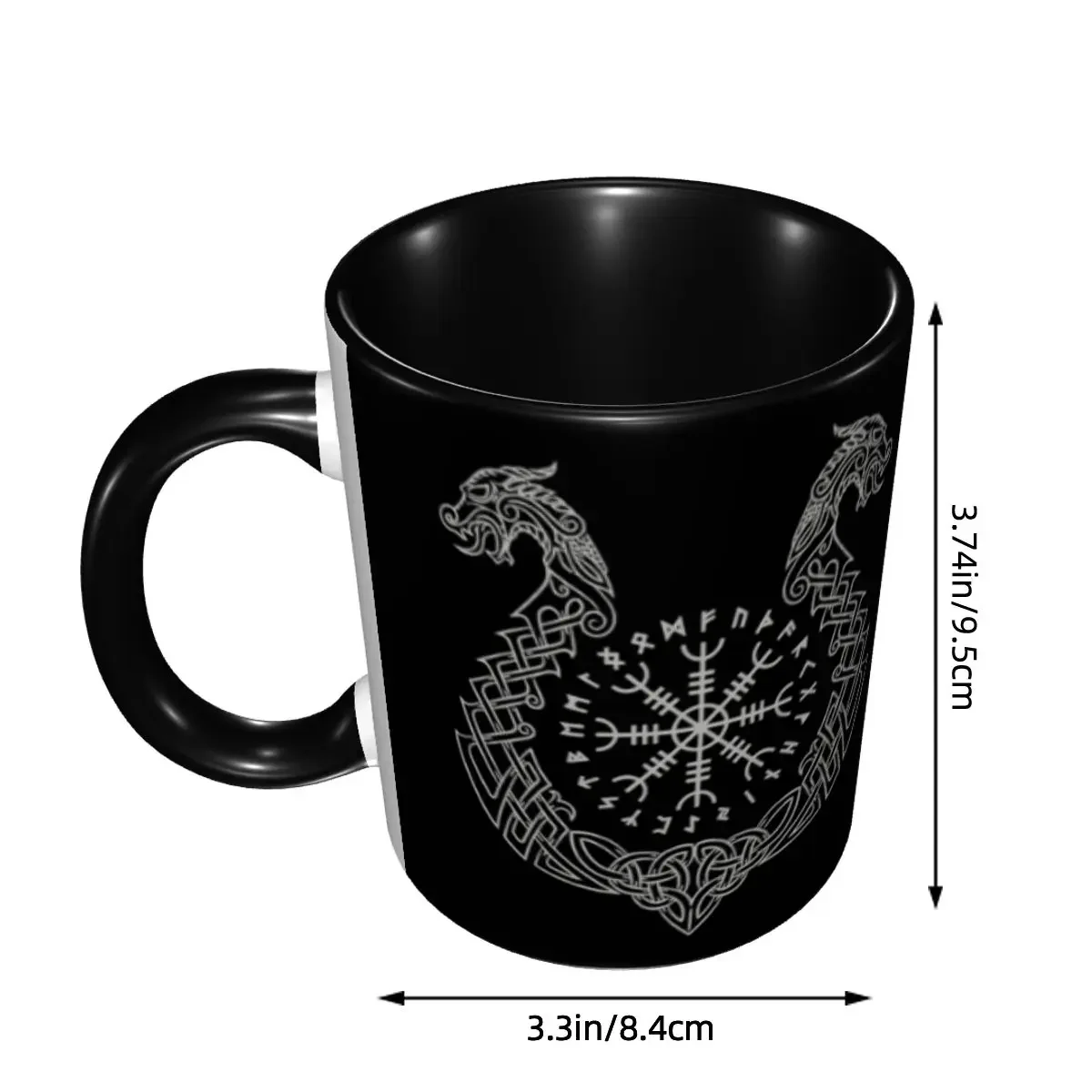 DIY Viking Helm Of Awe Ceramic Mugs Customized Norse Compass Coffee Cup Creative Present