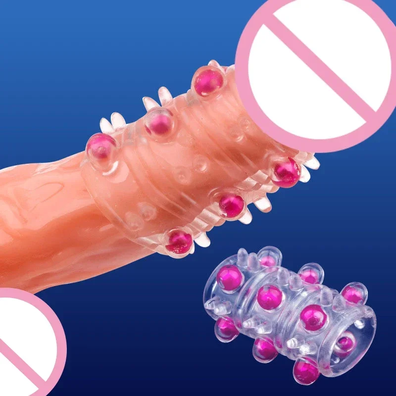 재사용 가능한 실리콘 긴 콘돔 페니스 슬리브, 조정 가능한 큰 콕 링, 사정 지연 시간 지속, 남성용 섹스 토이