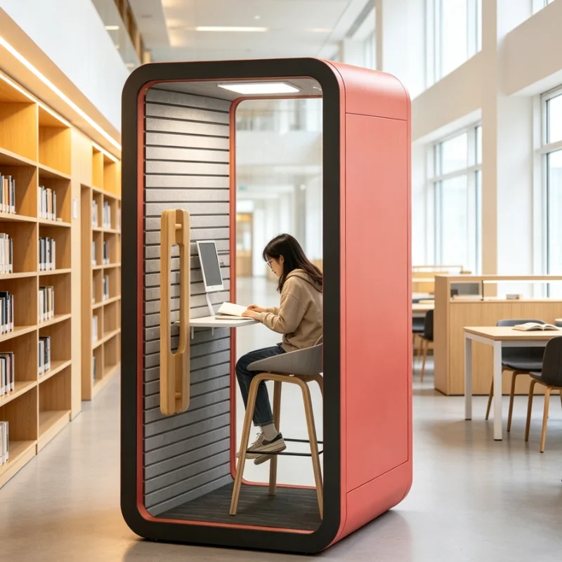 Modular Acoustic Cabin Silent Sound Insulation Pod For Library Audio Book Listening Language Learning Practice